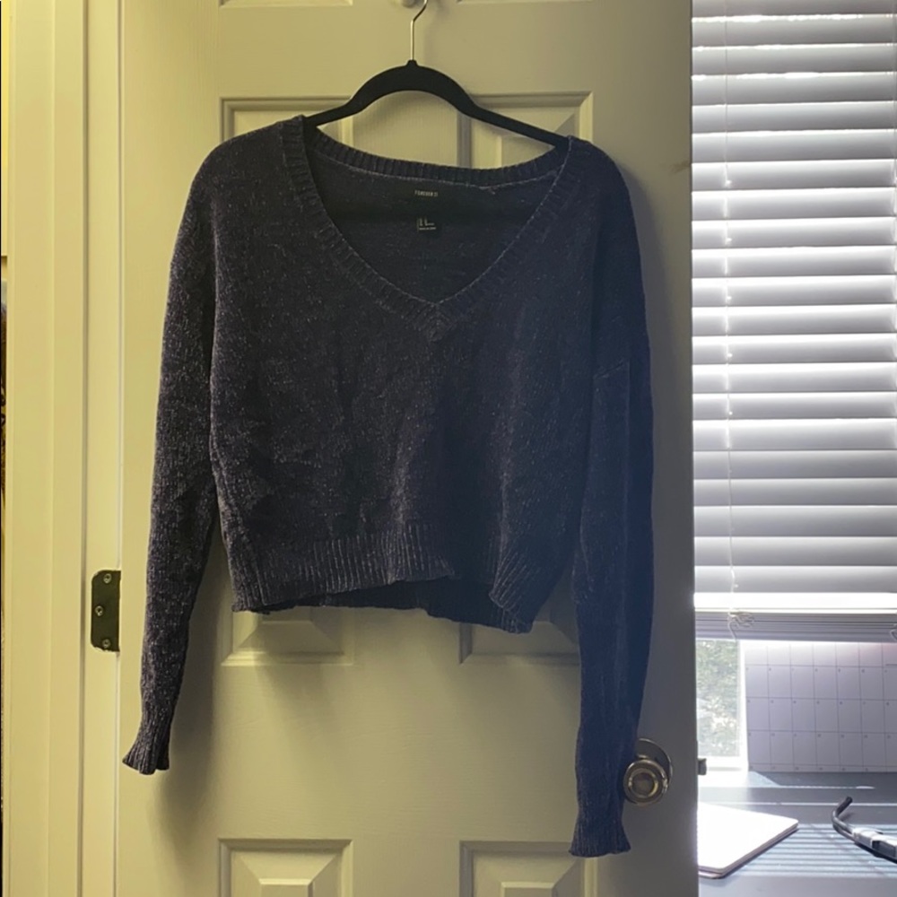 Chenille cropped sweater